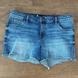 Kut from the Kloth Gidget Distressed Blue Jean Shorts